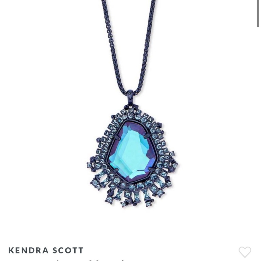 Kendra Scott Daenerys Necklace in Navy Indigo Gunmetal Dichroic, adjustable